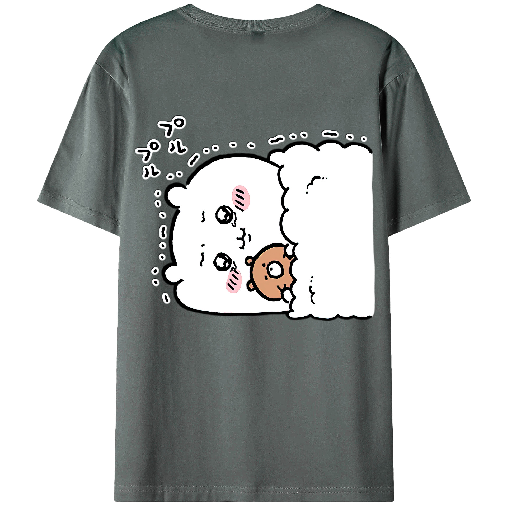 （画像用） ちいかわ ちいかわ Chii-kawa chiikawa 綿100％ メンズ半袖Tシャツ（バックプリント） 通気性